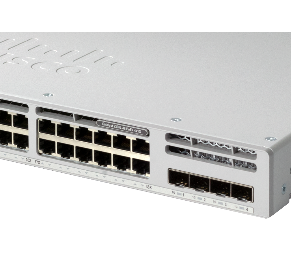 C9300L-48P-4G-A 	  Catalyst 9300 48-port fixed uplinks PoE+, 4X1G uplinks, Network Advantage