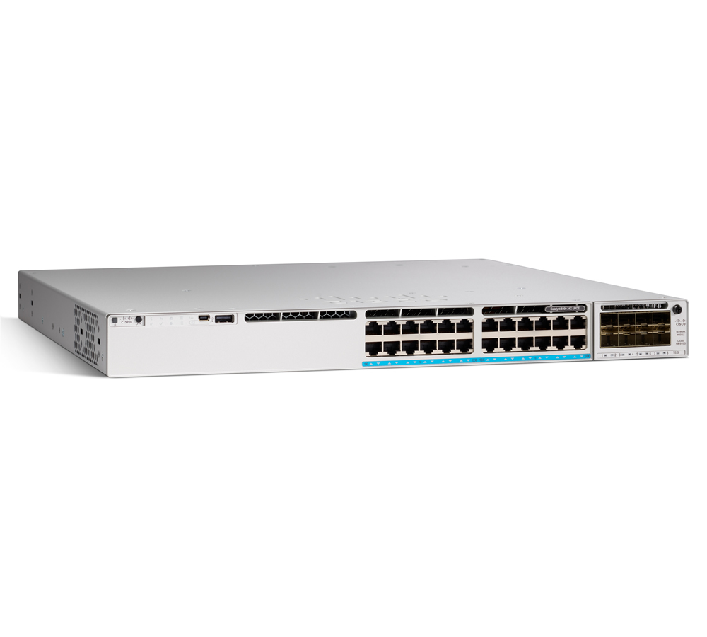 C9300-24U-A 	  Catalyst 9300 24-port modular uplinks UPOE, Network Advantage