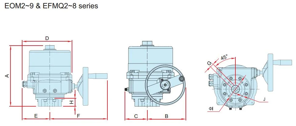 Eom2~9 & Efmq2~8 (Quick-open series) Electric Actuator Quarter Turn