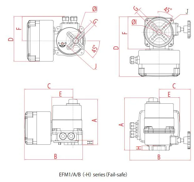 Efm1/a/B (-H) & Eom2~7 (Fail-safe) Electric Actuator Quarter Turn