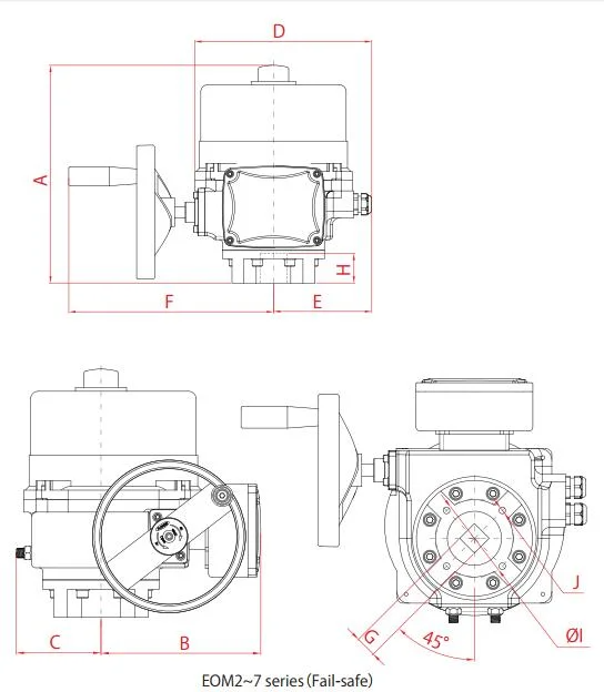 Efm1/a/B (-H) & Eom2~7 (Fail-safe) Electric Actuator Quarter Turn