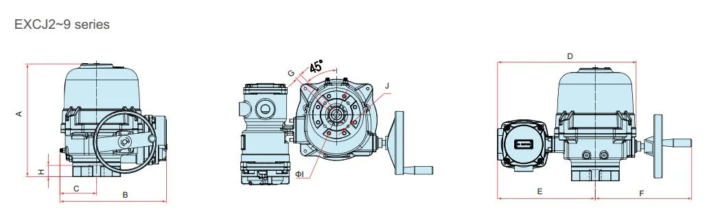 Excj2-15 Electric Actuator Quarter Turn