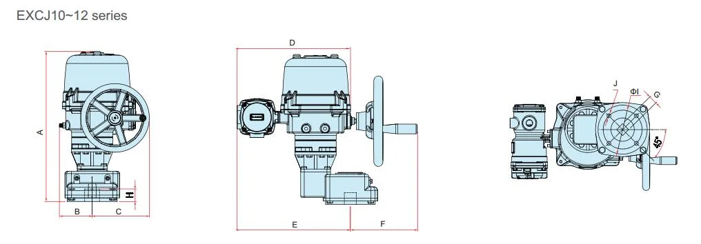 Excj2-15 Electric Actuator Quarter Turn