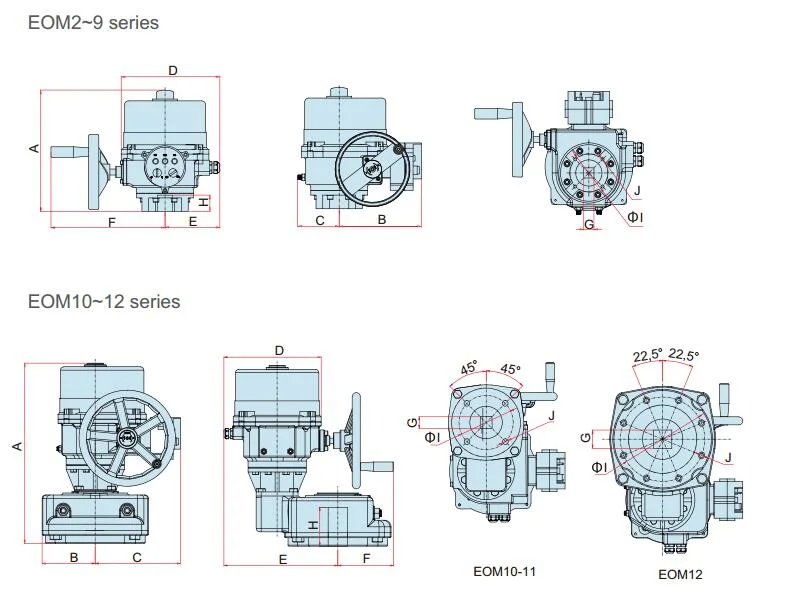 Button Type Electric Actuator Quarter Turn