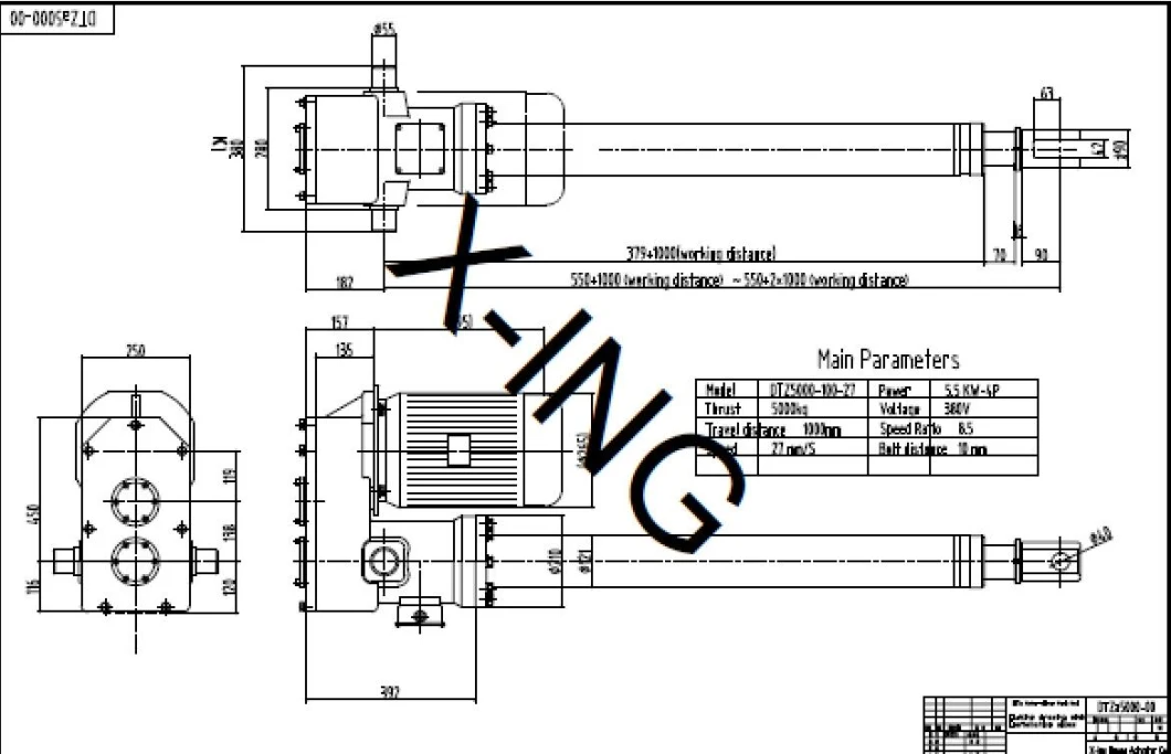 5000kgf Electric Linear Actuator Electro Mechanical Actuator