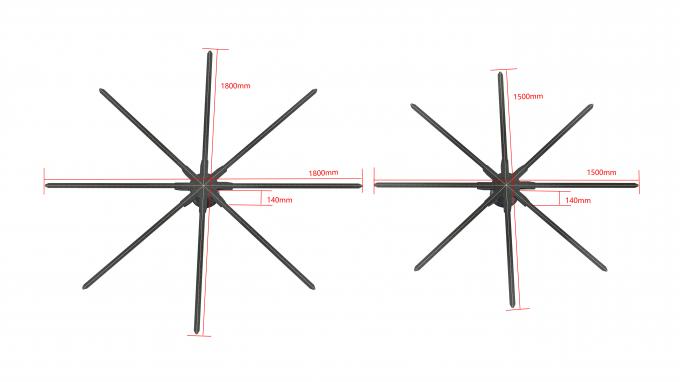 150cm 2048*2880 3D Holographic LED Fan 1