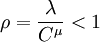 \rho=\frac{\lambda}{C^\mu}<1