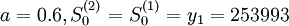 a=0.6,S_0^{(2)}=S_0^{(1)}=y_1=253993