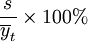 \frac{s}{\overline{y}_t}\times100%