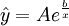 \hat{y}=Ae^{\frac{b}{x}}