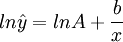 ln \hat{y}=ln A+\frac{b}{x}