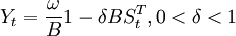 Y_t=\frac{\omega}B{1-\delta B}S^T_t,0<\delta<1