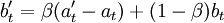 b^\prime_t=\beta(a^\prime_t-a_t)+(1-\beta)b_t