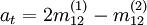 a_t=2m_{12}^{(1)}-m_{12}^{(2)}