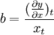 b=\frac{(\frac{\partial y}{\partial x})_t}{x_t}