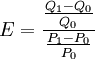 E=\frac{\frac{Q_1-Q_0}{Q_0}}{\frac{P_1-P_0}{P_0}}