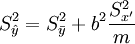 S^2_{\hat{y}}=S^2_{\bar{y}}+b^2\frac{S^2_{x'}}{m}