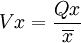 Vx=\frac{Qx}{\overline{x}}