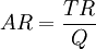 AR=\frac{TR}{Q}