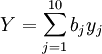 Y=\sum_{j=1}^{10}b_jy_j