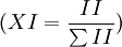 (XI=\frac{II}{\sum{II}})