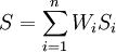S=\sum_{i=1}^n W_iS_i