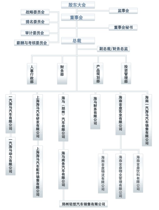 海马投资集团股份有限公司的组织架构