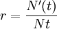 r=\frac{N'(t)}{N{t}}