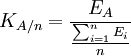 K_{A/n}=\frac{E_A}{\frac{\sum_{i=1}^n E_i}{n}}