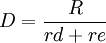 D=\frac{R}{rd+re}