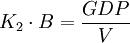 K_2\cdot B=\frac{GDP}{V}