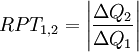 RPT_{1,2}=\left|\frac{\Delta Q_2}{\Delta Q_1}\right|