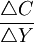 \frac{\triangle{C}}{\triangle{Y}}