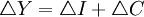 \triangle{Y}=\triangle{I}+\triangle{C}