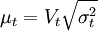 \mu_t=V_t\sqrt{\sigma_t^2}