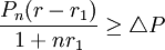 \frac{P_n(r-r_1)}{1+nr_1}\ge{\triangle}P
