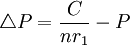 {\triangle}P=\frac{C}{nr_1}-P