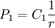 P_1=C_1\frac{1}{r}