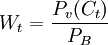 W_t=\frac{P_v(C_t)}{P_B}