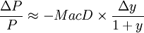 \frac{\Delta P}{P}\approx-MacD\times{\frac{\Delta y}{1+y}}