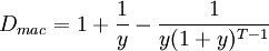 D_{mac}=1+\frac{1}{y}-\frac{1}{y(1+y)^{T-1}}