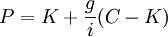 P=K+\frac{g}{i}(C-K)