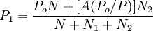 P_1=\frac{P_oN+[A(P_o/P)]N_2}{N+N_1+N_2}