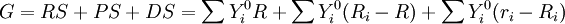 G=RS+PS+DS=\sum Y_i^0 R+\sum Y_i^0(R_i-R)+\sum Y_i^0(r_i-R_i)
