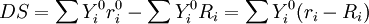DS=\sum Y_i^0r_i^0-\sum Y_i^0R_i=\sum Y_i^0(r_i-R_i)