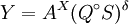 Y = A^X (Q^\circ S)^\delta