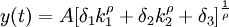 y(t)=A[\delta_1k_1^{\rho}+\delta_2k_2^{\rho}+\delta_3]^{\frac{1}{\rho}}