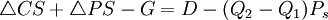 \triangle CS+\triangle PS-G=D-(Q_2-Q_1)P_s