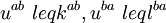 u^{ab} \ leq k^{ab} , u^{ba} \ leq l^{ba}