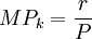 M P_k={r\over P}